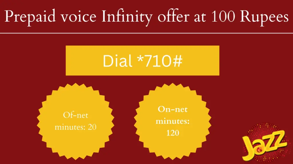 Prepaid voice infinity offer at 100 Rupees